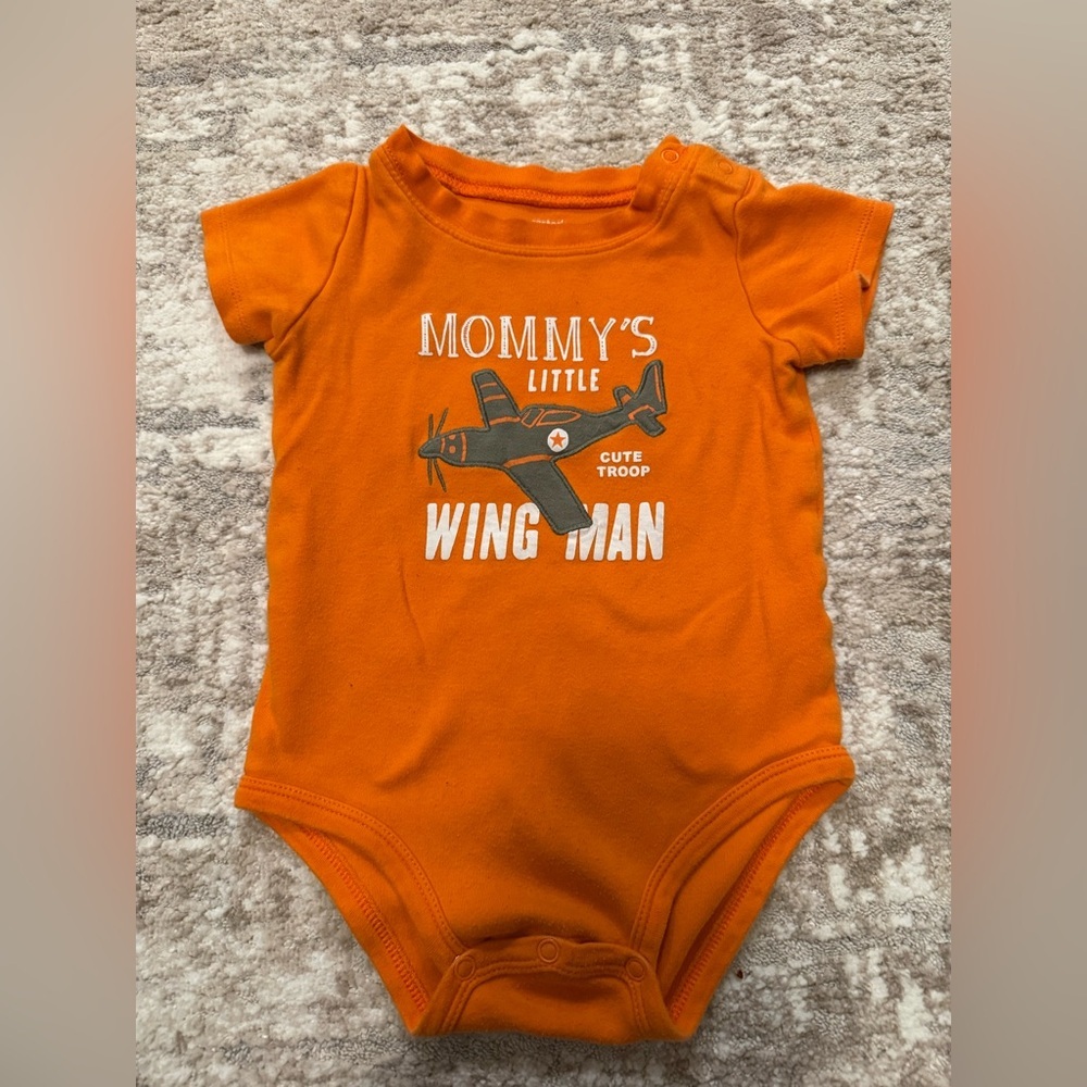 Carter's Orange Bodysuit - Mommy's Little Wingman size 18M